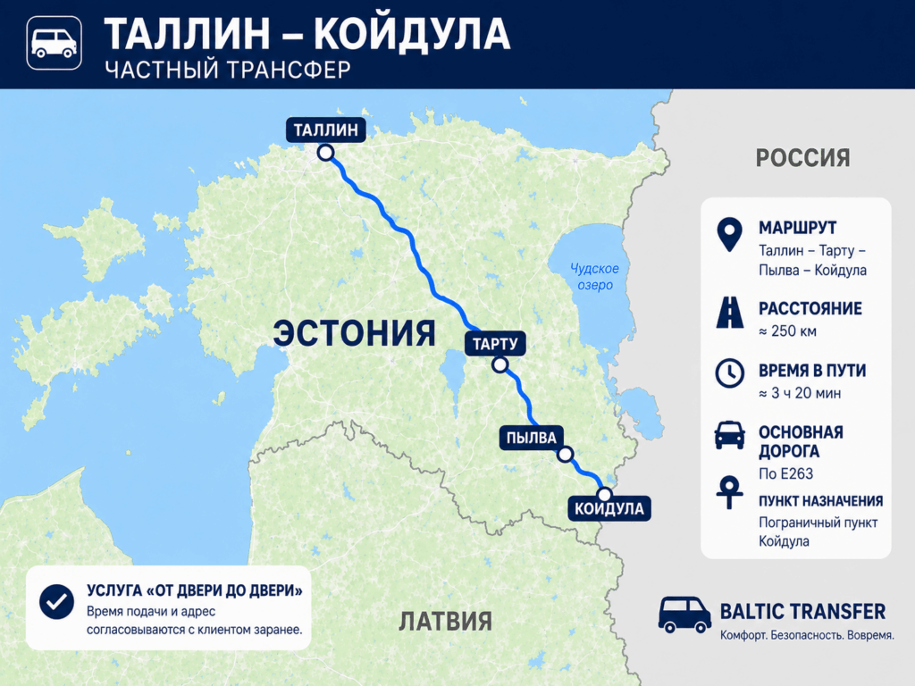Бронирование поездки Таллин-Койдула ⇄ Койдула-Таллин