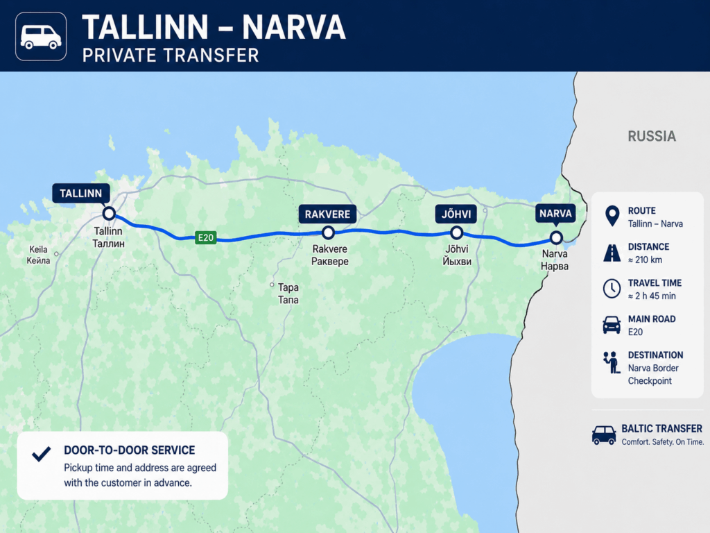 Book a trip from Tallinn-Narva ⇄ Narva-Tallinn