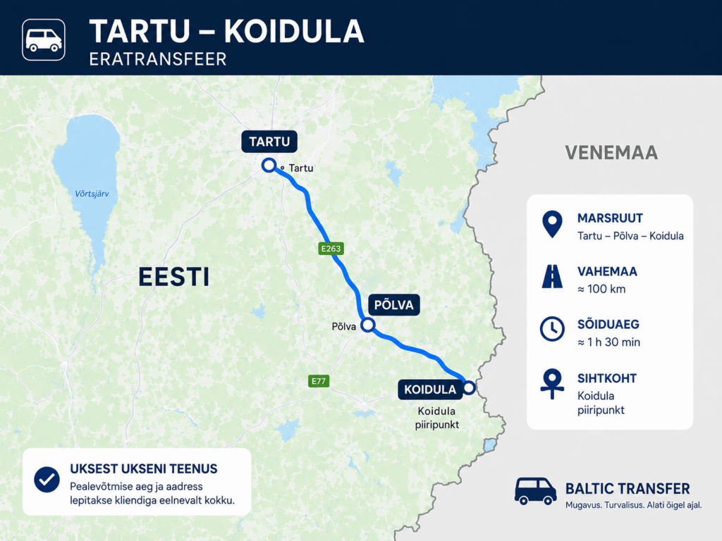 Reisi broneerimine Tallinn-Koidula ⇄ Koidula-Tallinn
