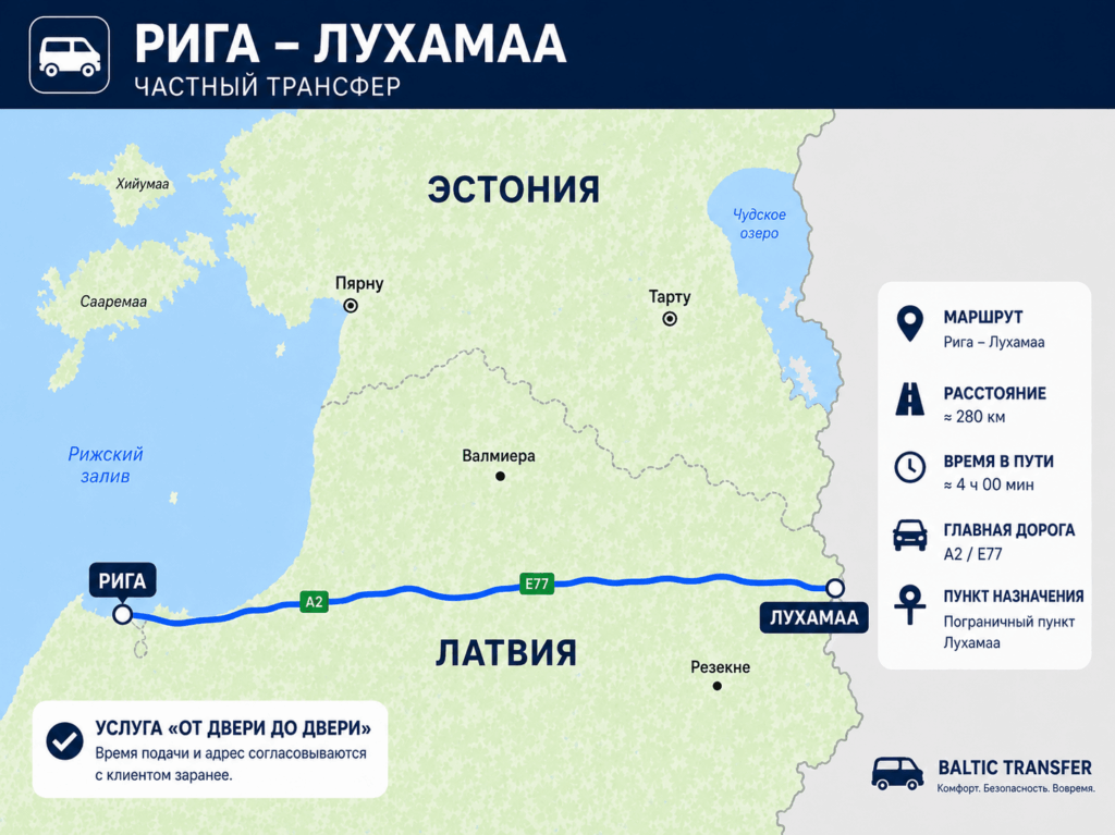 Бронирование поездки Рига-Лухамаа ⇄ Лухамаа-Рига